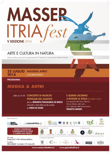 MasserItria Fest 2016, Musica & Astri.