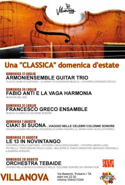 Fabio Anti e “La Vaga Harmonia" in concerto - Rassegna "Una CLASSICA Domenica d' estate"