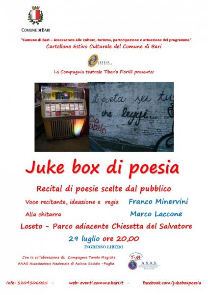 Juke Box di Poesia - Recital di Poesie Scelte dal Pubblico  Parco di Loseto