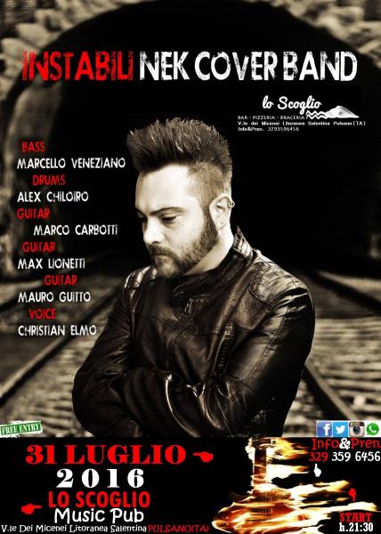 Instabili Nek Tribute Band 'Prima di Parlare live 2016"