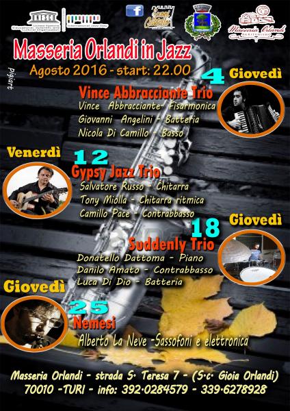 " Masseria Orlandi in Jazz " - Suddenly   Trio