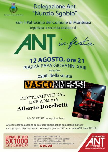 Ant in Festa - 2^ edizione - Vasconnessi & Alberto Rocchetti - Monteiasi (Ta), 12/08/2016