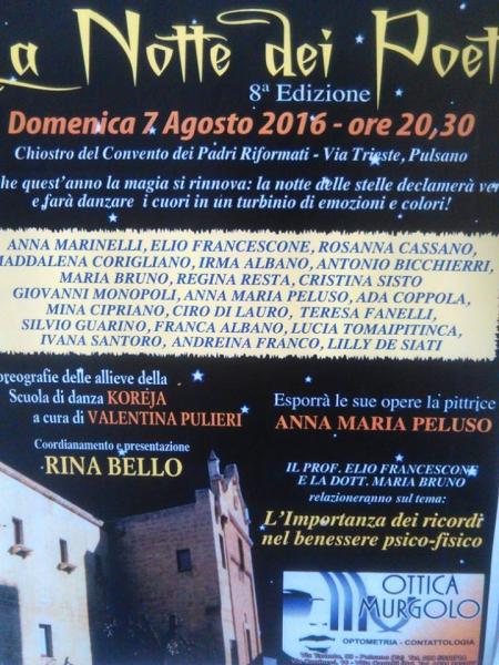 LA NOTTE DEI POETI ( 8° edizione )