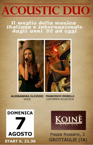 Acoustic Duo dal vivo al Koine'
