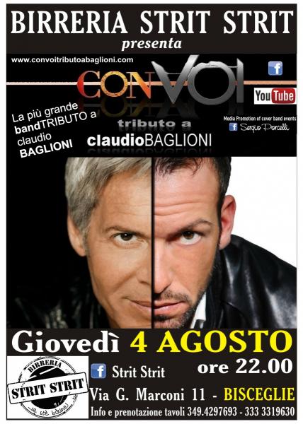 Con Voi' Tributo a Claudio Baglioni Allo Strit Strit Bisceglie