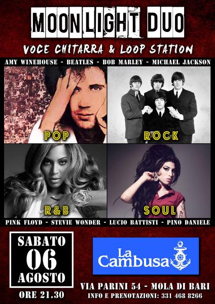 Moonlight Duo live a La Cambusa: Pop\R&B\Soul\Rock