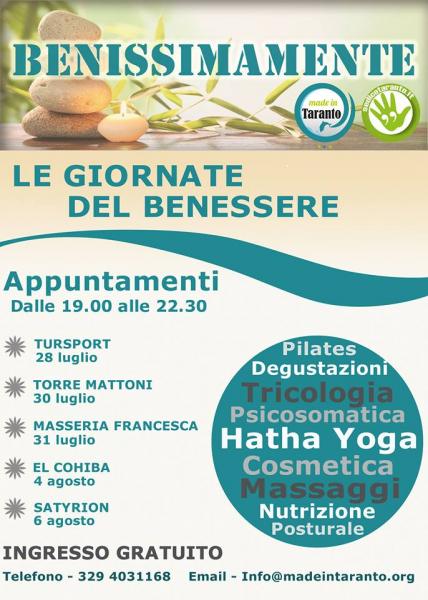 BenissimaMente, Le giornate del Benessere