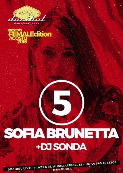 Sofia Brunetta live + Sonda Vinyl Djset al Decibel