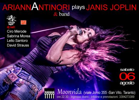 Arianna Antinori & Band plays Janis Joplin (unica data in Puglia) + Vintage Night, dj set con Ciro Merode, Sabrina Morea, Lello Santoro e David Strauss