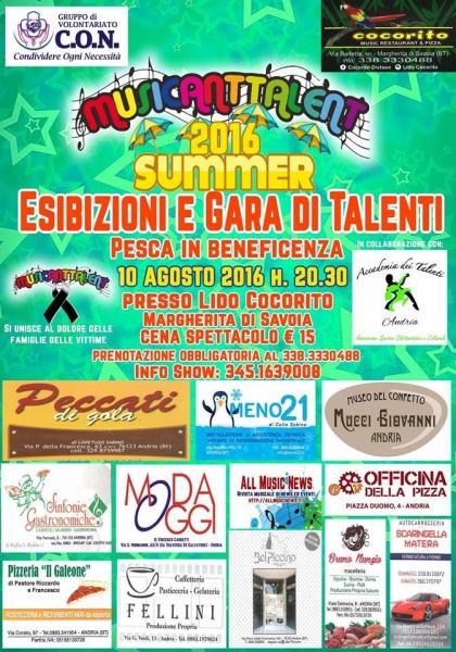 “Musicanttalent Summer 2016” Esibizioni e gare di talenti sotto le stelle