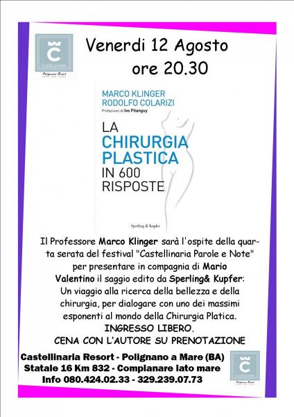 Il dott. Marco Klinger presenta: " La chiururgia plastica in 600 risposte".