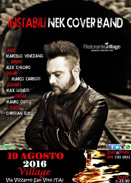 Instabili Nek Tribute Band "Prima di Parlare" live 2016
