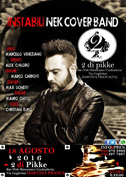 Instabili Nek Tribute Band "Prima di Parlare" live 2016