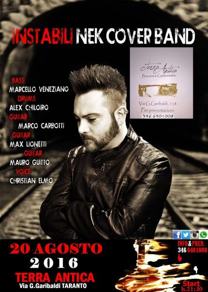 Instabili Nek Tribute Band "Prima di Parlare" live 2016