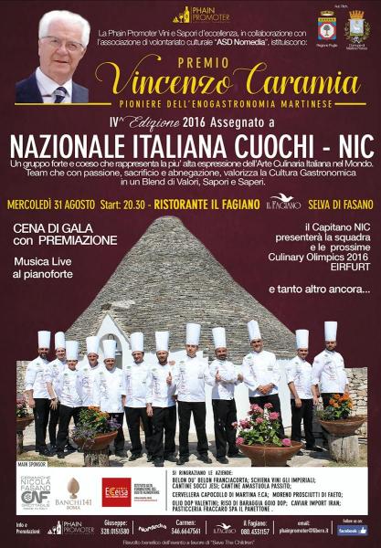 IV  Premio  Vincenzo  CARAMIA  "  Pioniere  dell'Enogastronomia  Martinese "