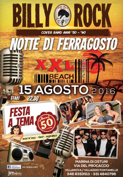 BILLY ROCK Live at Xxl Beach Cafè // Ferragosto 2016 // Festa a tema anni '50
