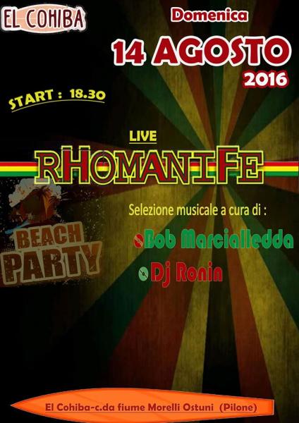Beach Party -Rhomanife Live-dj set Bob Marcialledda- Ronin