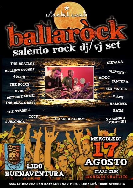 17 Agosto - BALLAROCK al Lido Buenaventura - ultima tappa estiva!