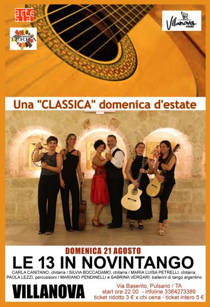 "Una CLASSICA domenica d'estate": LE 13 in Novintango / concerto