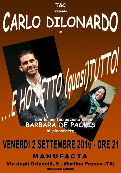 Carlo Dilonardo e Barbara De Paolis in "E ho detto (quasi) Tutto!"