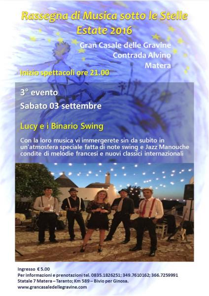 Rassegna di Musica sotto le Stelle, Estate 2016