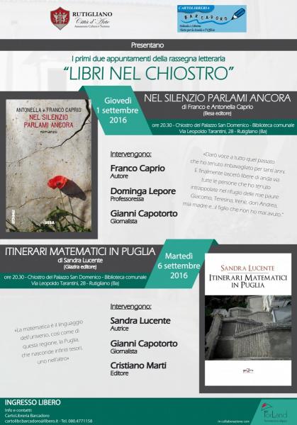 LIBRI NEL CHIOSTRO - Presentazione del libro "NEL SILENZIO PARLAMI ANCORA"