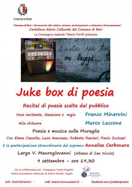 Juke Box di Poesia Sulla Muraglia - con Franco Minervini e Marco Laccone