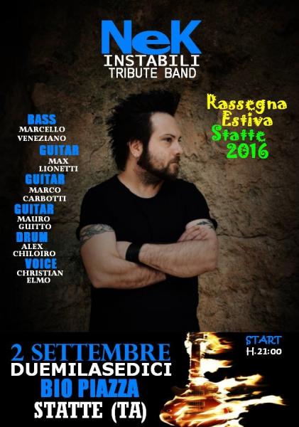 INSTABILI NEK COVER BAND IN CONCERTO Rassegna Estiva Statte 2016