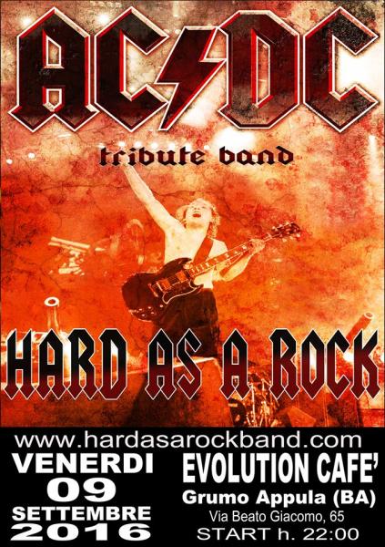 AC/DC TRIBUTE BAND- HARD AS A ROCK at EVOLUTION CAFE'