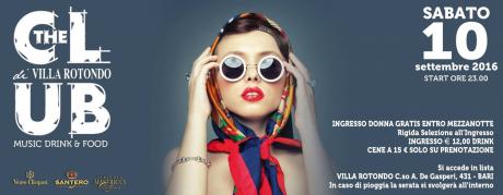 Sab 10 settembre VILLA ROTONDO - Bari