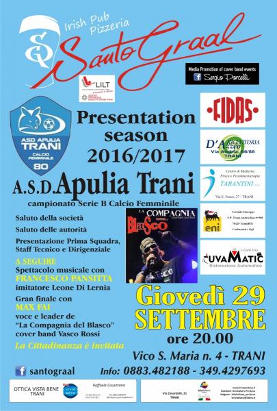 Presentation season 2016 2017 A S D Apulia Trani