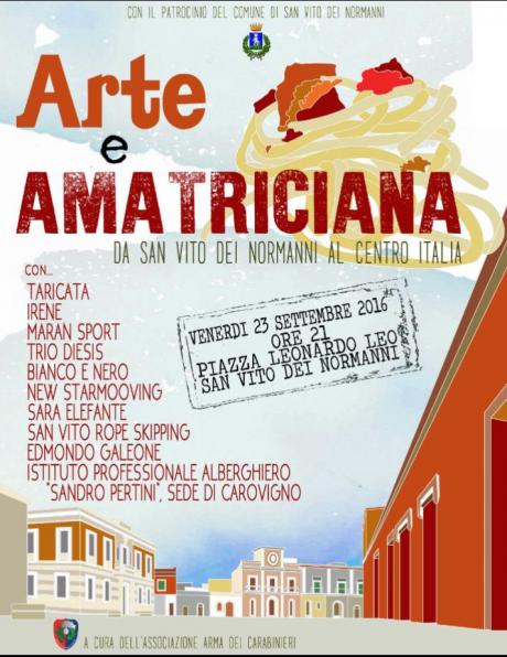 Arte e Amatriciana da San Vito dei Normanni al Centro Italia