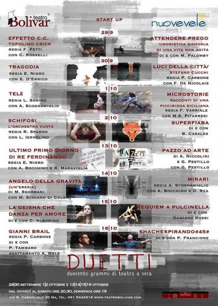 DUETTI 200 grammi di teatro a sera - EFFETTO C.C. ovvero topolino Crik e ATTENDERE PREGO primo studio su “Umoristica sinfonia di una vita non agita”