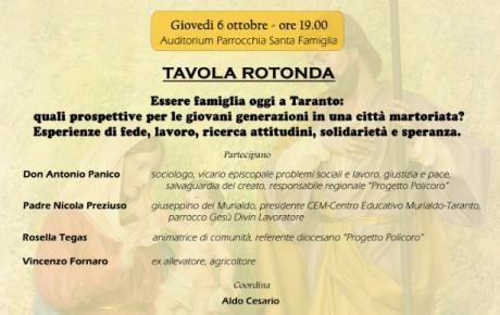 Essere famiglia oggi a Taranto: quali prospettive per le giovani generazioni in una città martoriata? Esperienze di fede, lavoro, ricerca attitudini, solidarietà e speranza.