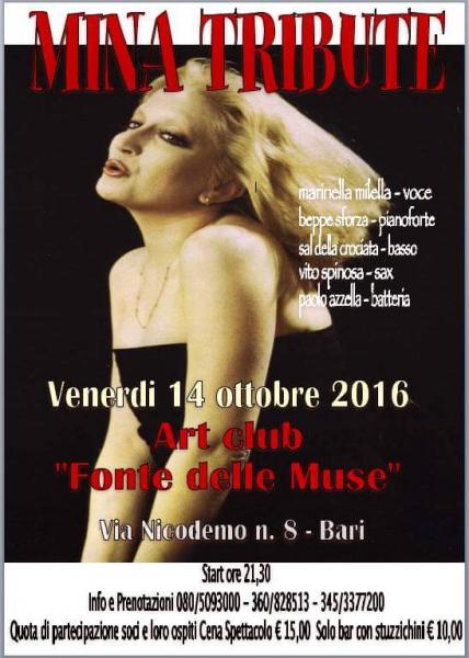 Il Grande Omaggio di MARINELLA MILELLA a "MINA" Venerdì 14 Ottobre alla "FONTE DELLE MUSE"