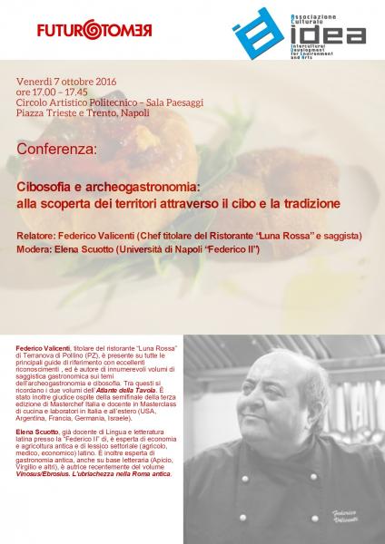 Conferenza: “Cibosofia e archeogastronomia: alla scoperta dei territori attraverso il cibo e la tradizione”
