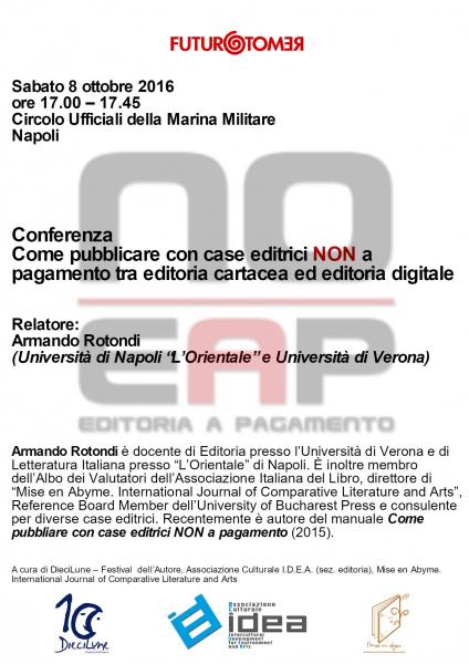 Conferenza “Come pubblicare con case editrici NON a pagamento  tra editoria cartacea ed editoria digitale”