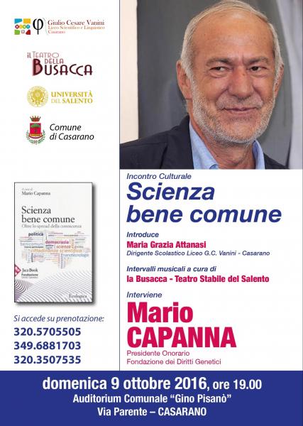SCIENZA BENE COMUNE - Mario Capanna