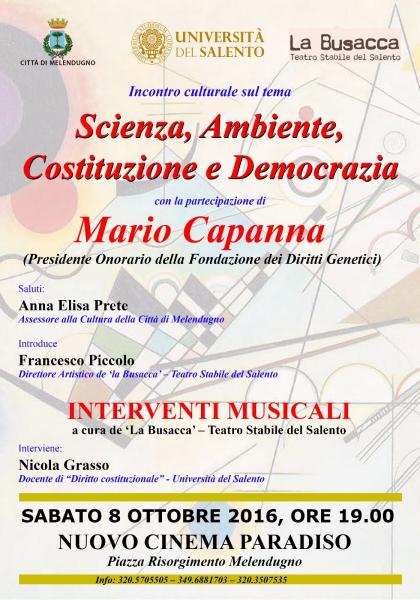 SCIENZA, AMBIENTE, COSTITUZIONE E DEMOCRAZIA-Mario Capanna
