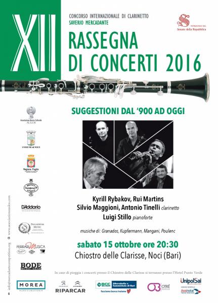 SUGGESTIONI DAL '900 AD OGGI - Rybakov/Martins/Maggioni/Tinelli (clarinetto), L. Stillo (pianoforte)