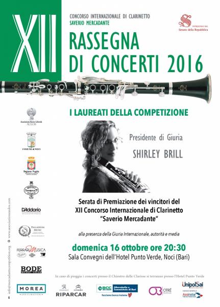 Serata di Gala con i vincitori del XII Concorso Internazionale di Clarinetto "Saverio Mercadante"