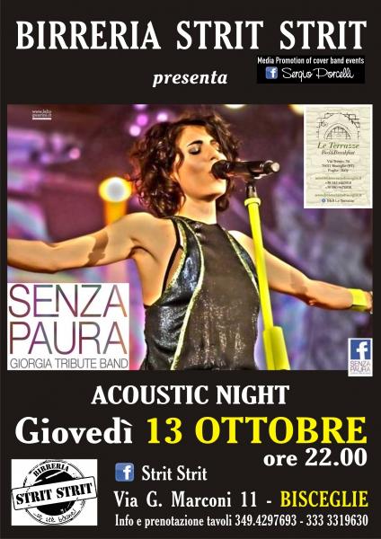 SENZA PAURA Giorgia Tribute Band acoustic night at Strit Strit