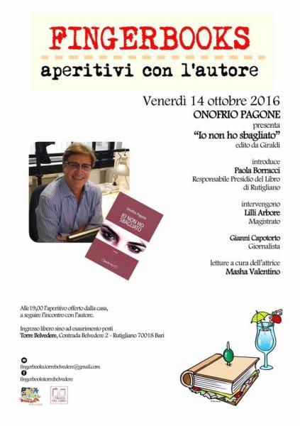 Onofrio Pagone a FingerBooks con “Io non ho sbagliato”