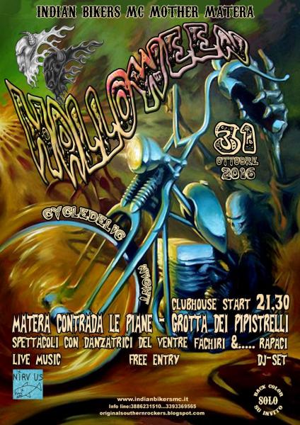 Halloween Cycledelic Night by Indian Bikers mc Mother Matera