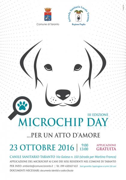 MicrochipDay 2016 - Applicazione gratuita ai cani di proprietà