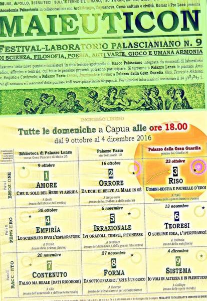 Maieuticon. Festival - laboratorio palascianiano n. 9 di scienza, filosofia, poesia, arti varie, gioco e umana armonia