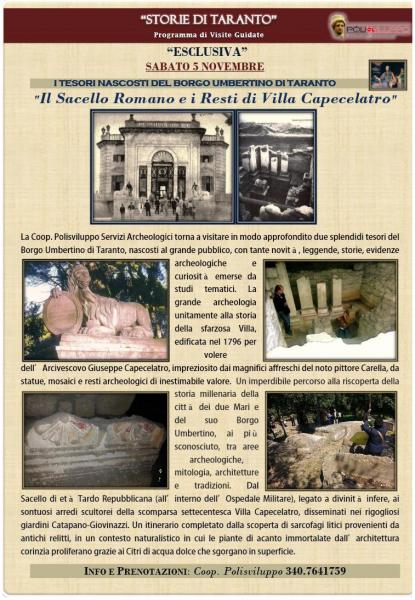 I TESORI NASCOSTI DEL BORGO UMBERTINO DI TARANTO "Il Sacello Romano e i Resti di Villa Capecelatro"