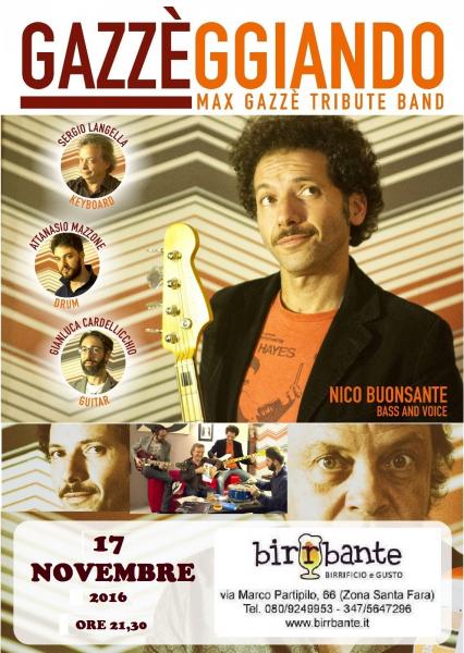 GAZZèGGIANDO Max Gazzè Tribute Band - giovedì 17 novembre