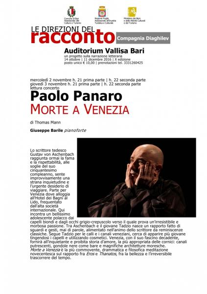Paolo Panaro Legge "Morte a Venezia" di Thomas Mann