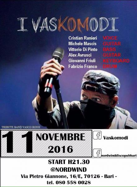 I Vaskomodi - VASCO ROSSI Tribute in concerto al Nordwind discopub
